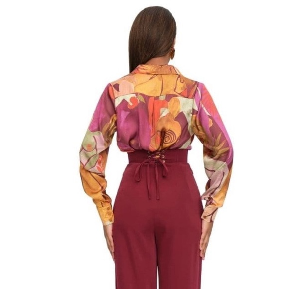 NWT Andrea Iyamah Artsy Eve Multicolor Long Sleeve Button Down Shirt M - Picture 5 of 6